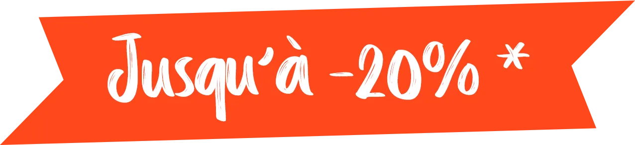 Jusqu'à -20 % en ligne