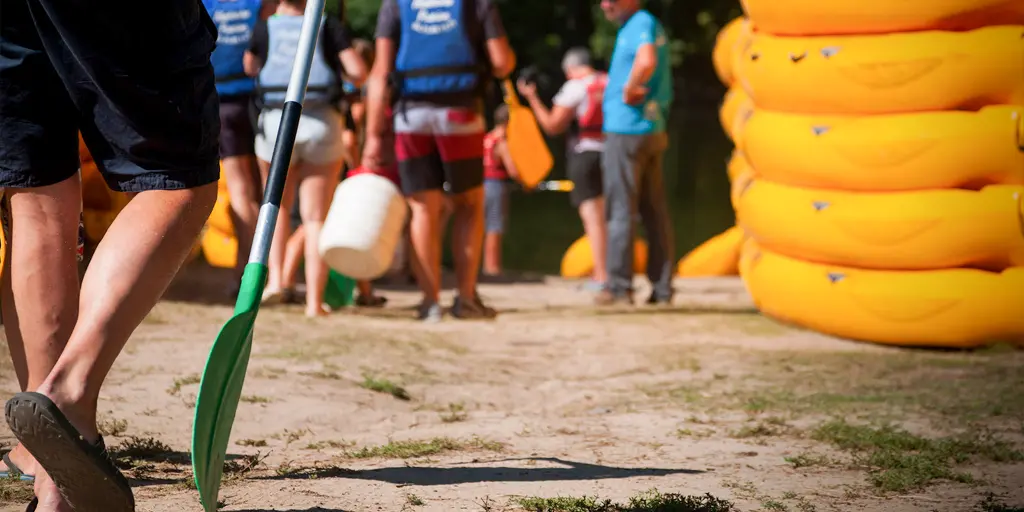 Ardèche river and the Gorges at sunrise, the ideal season for a canoe trip